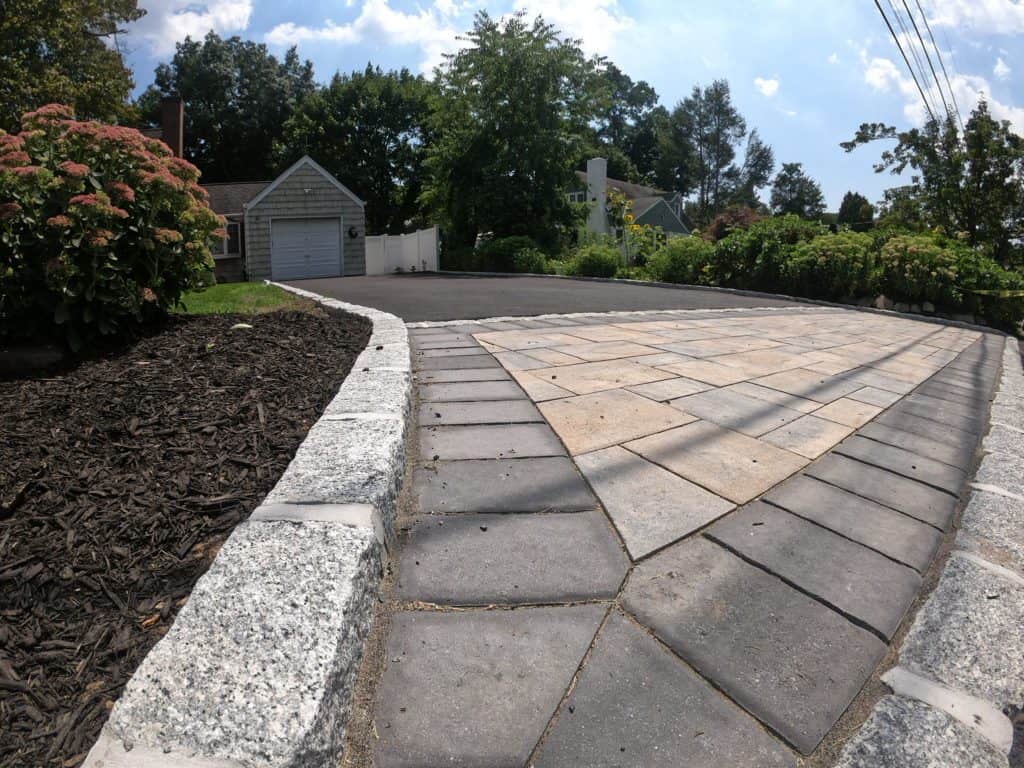 stone apron design, paver apron